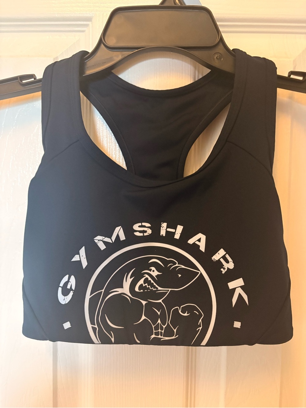 Gymshark Navy Blue Racerback Logo Sports Crop Top